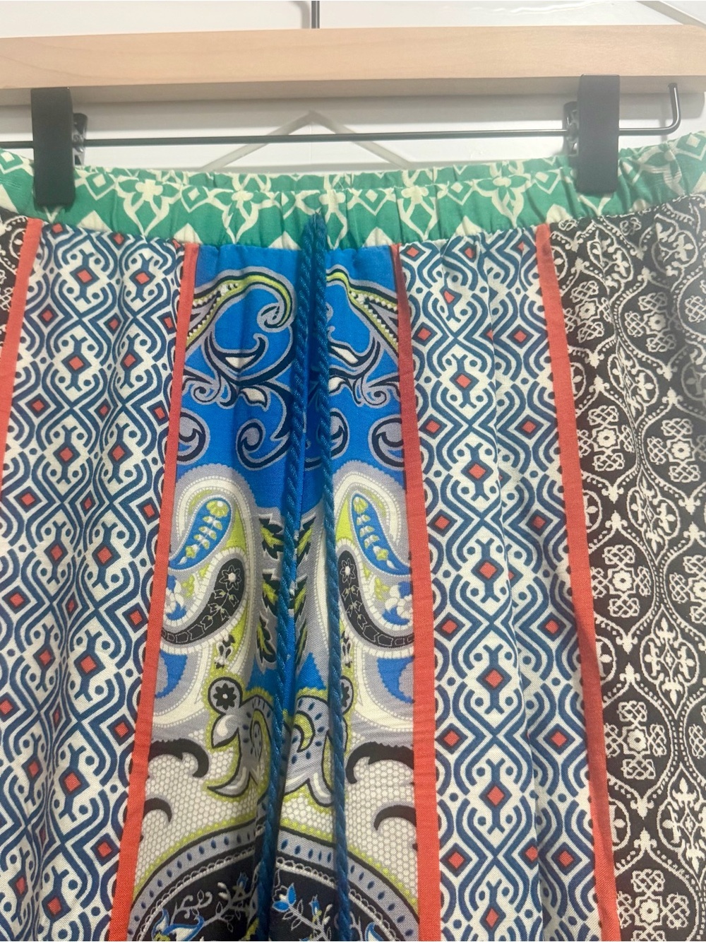 Flying Tomato Boho Wide Leg Pants S Paisley Mixed Geometric Print Tassel Palazzo